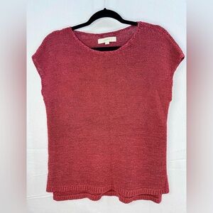 Women’s Ann Taylor LOFT knit Sweater Sleeveless Burgundy Top Sz S